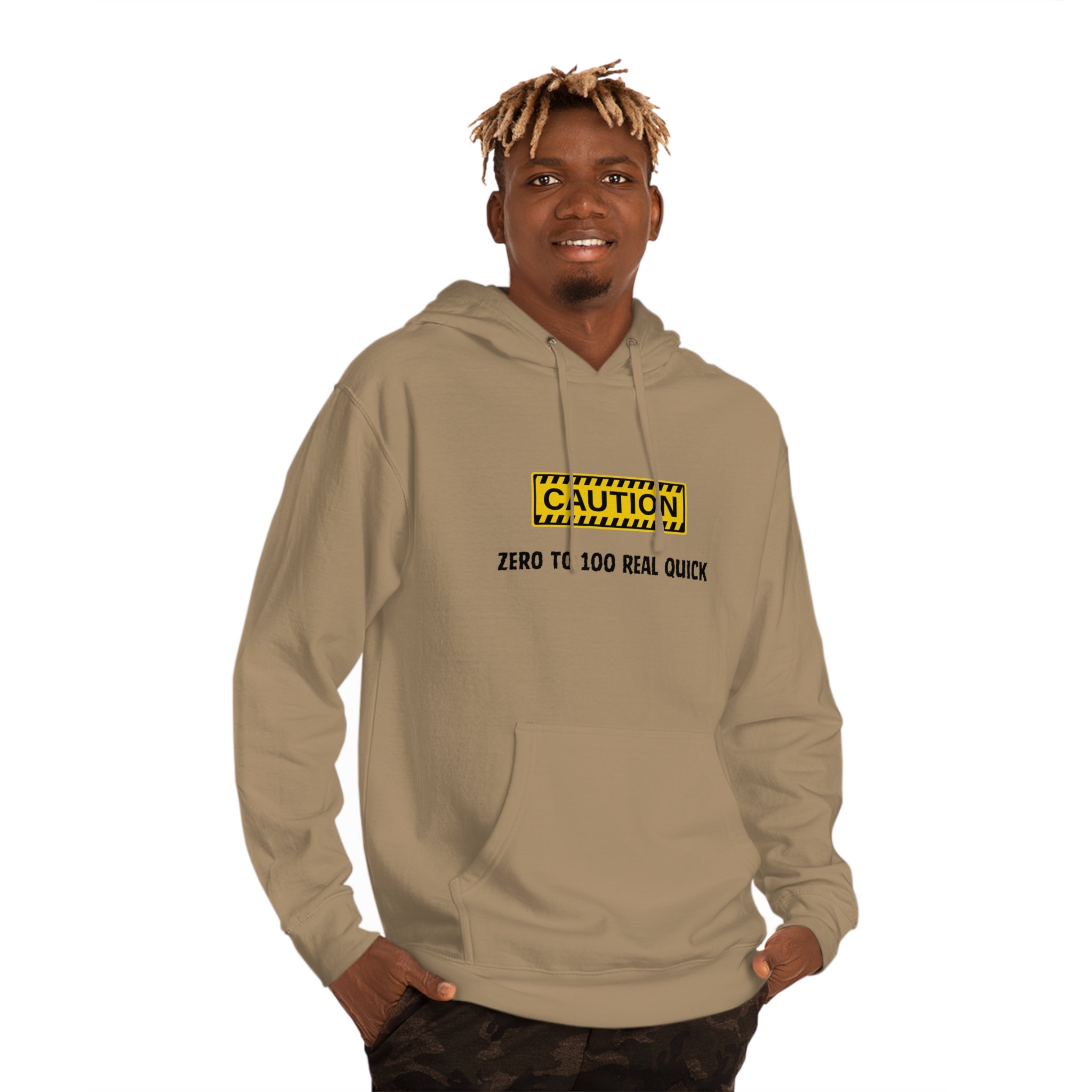 Caution Zero to 100  Unisex Hooded Sweatshirt