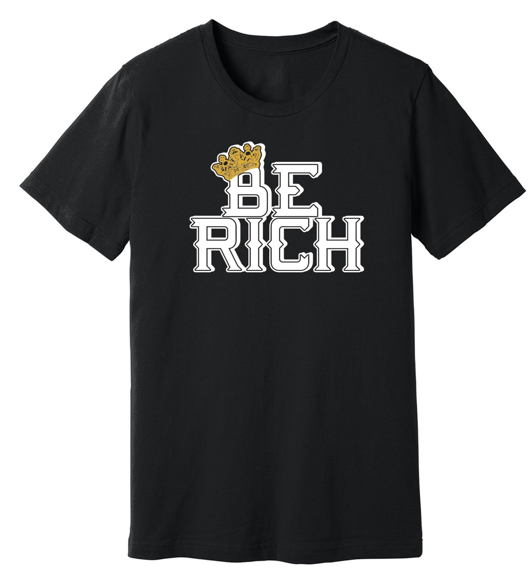 BE RICH SHORT SLEEVE SHIRT WITH GOLD CROWN